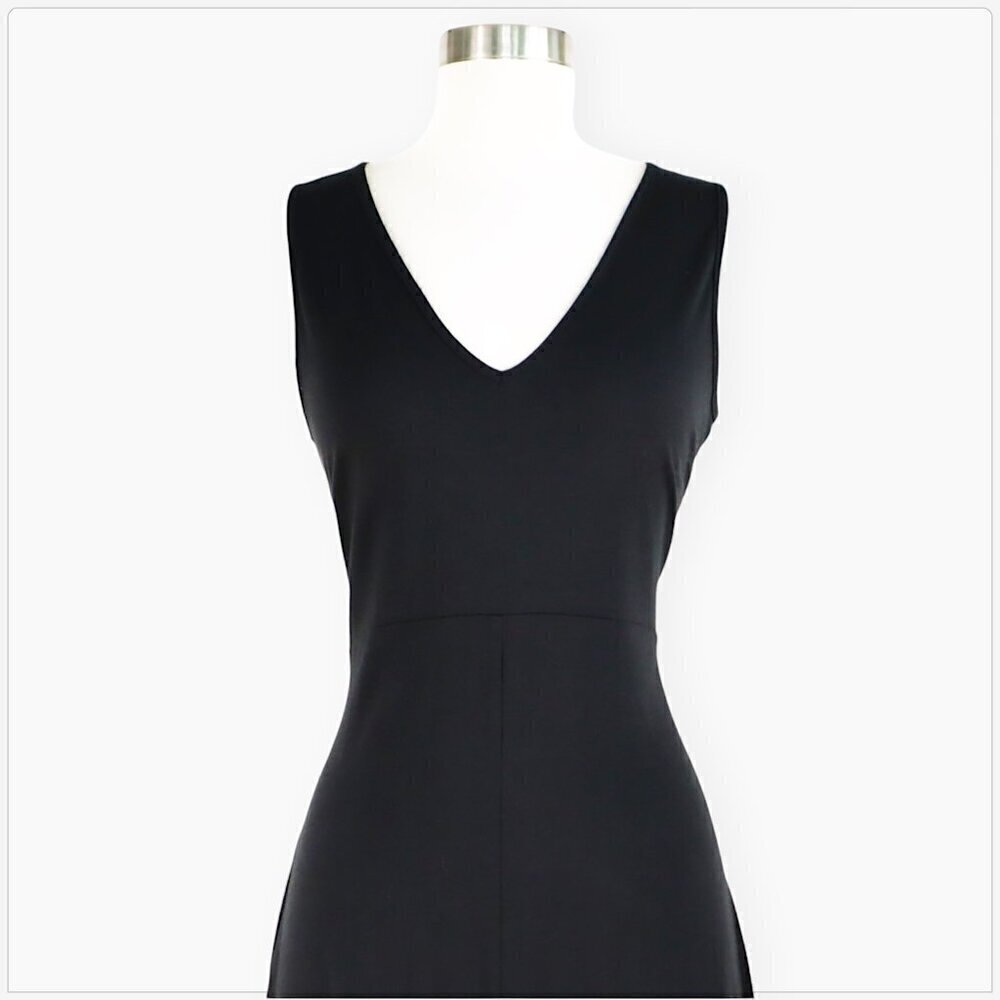 Talbots Long Black Casual Stretch Jersey Knit Maxi Sleeveless Dress NEW NWOT S - Picture 4 of 6